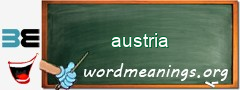 WordMeaning blackboard for austria